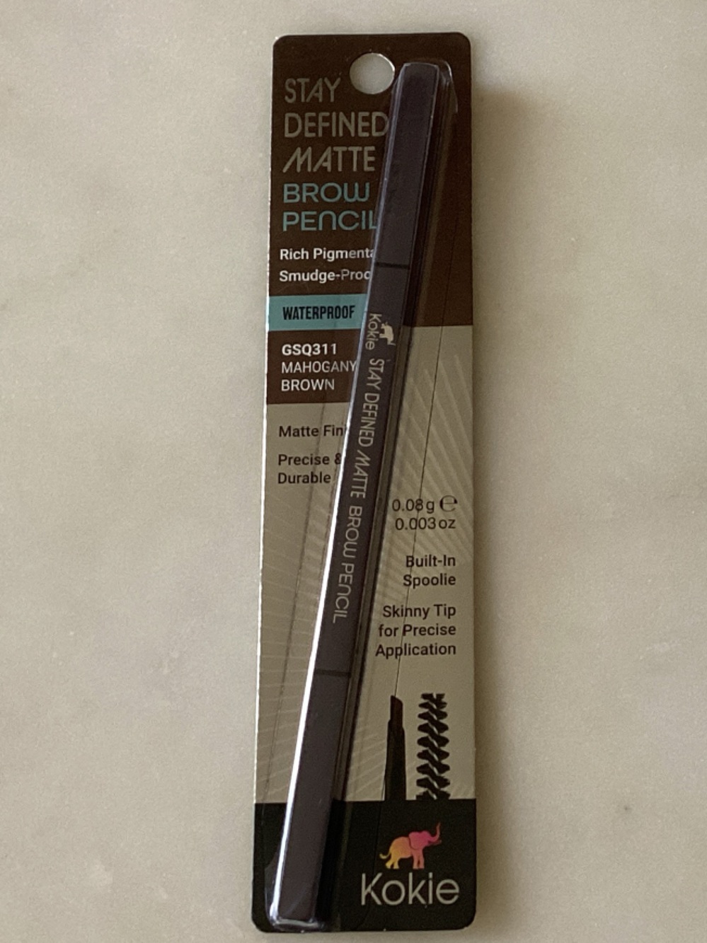 🆕 Kokie Stay Defined Matte Brow Pencil — Mahogany Brown
